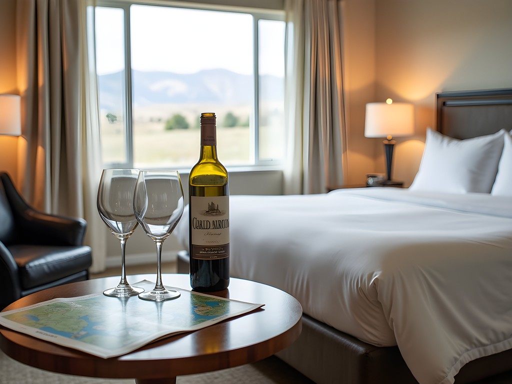 Comfortable hotel room setup for wine country travelers in Caldwell Idaho