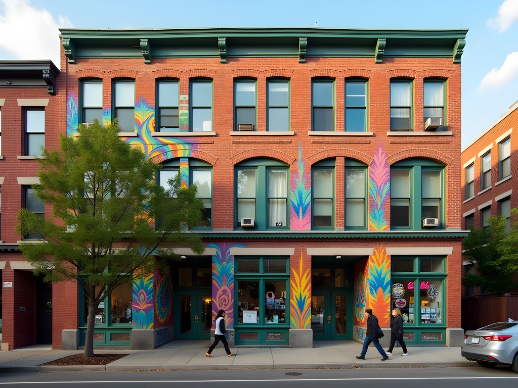 Vibrant street art and murals on buildings in Denver Capitol Hill neighborhood