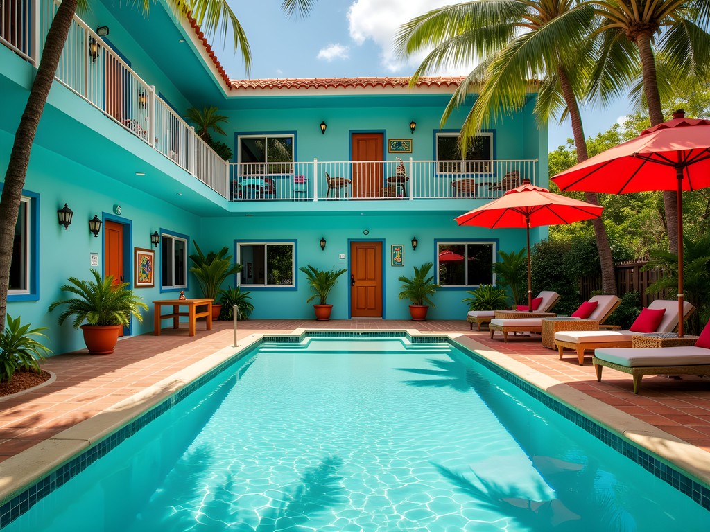 Colorful boutique hotel in Guaynabo with artistic decor and family-friendly amenities