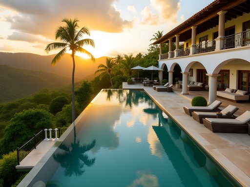 Historic luxury villa with infinity pool overlooking Puerto Rican valley
