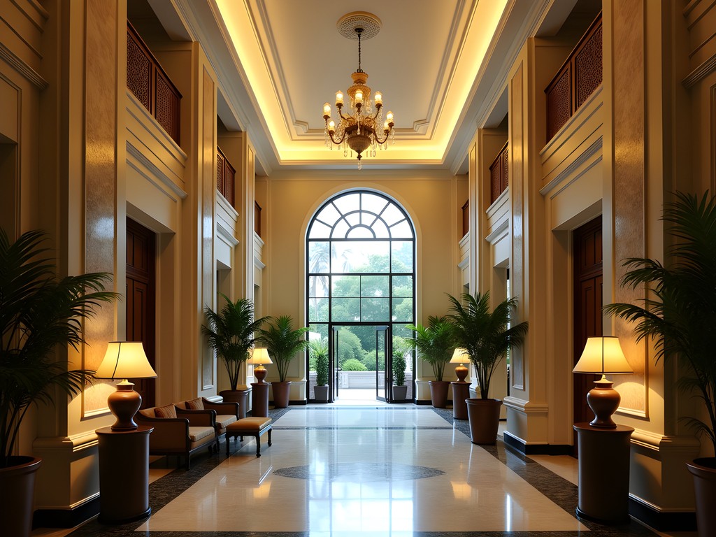 The Hermitage Jakarta's colonial architecture featuring art deco elements and elegant lobby