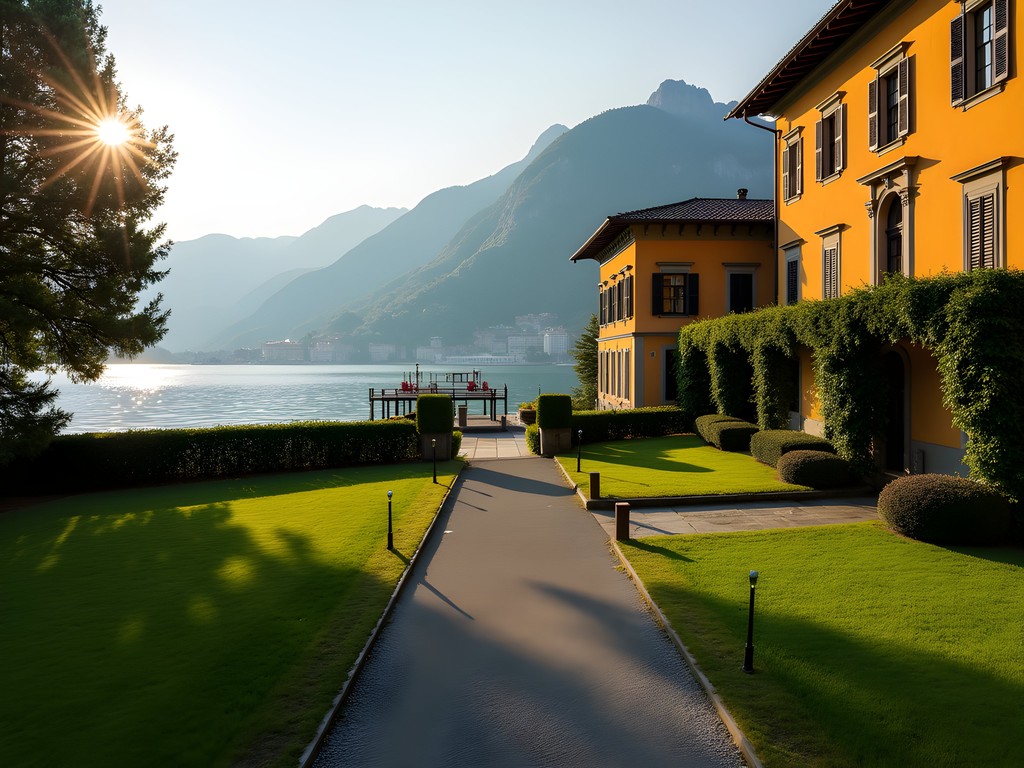 Luxurious Lake Como villa with private dock and garden overlooking the water