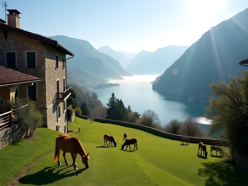Rustic agriturismo in the mountains above Lake Como with panoramic views