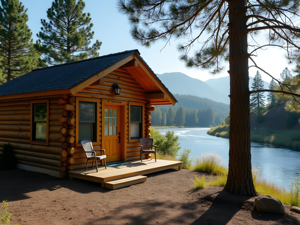 Rustic cabin accommodation at Hells Gate State Park near Lewiston