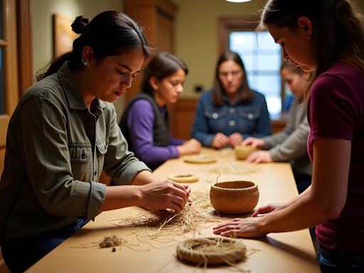 Traditional craft demonstration at a cultural center near Lewiston