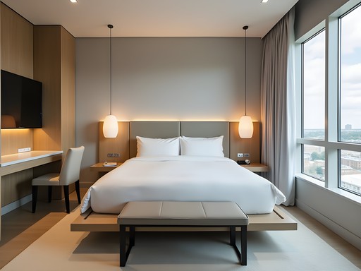 Minimalist European-inspired guest room at AC Hotel Oklahoma City