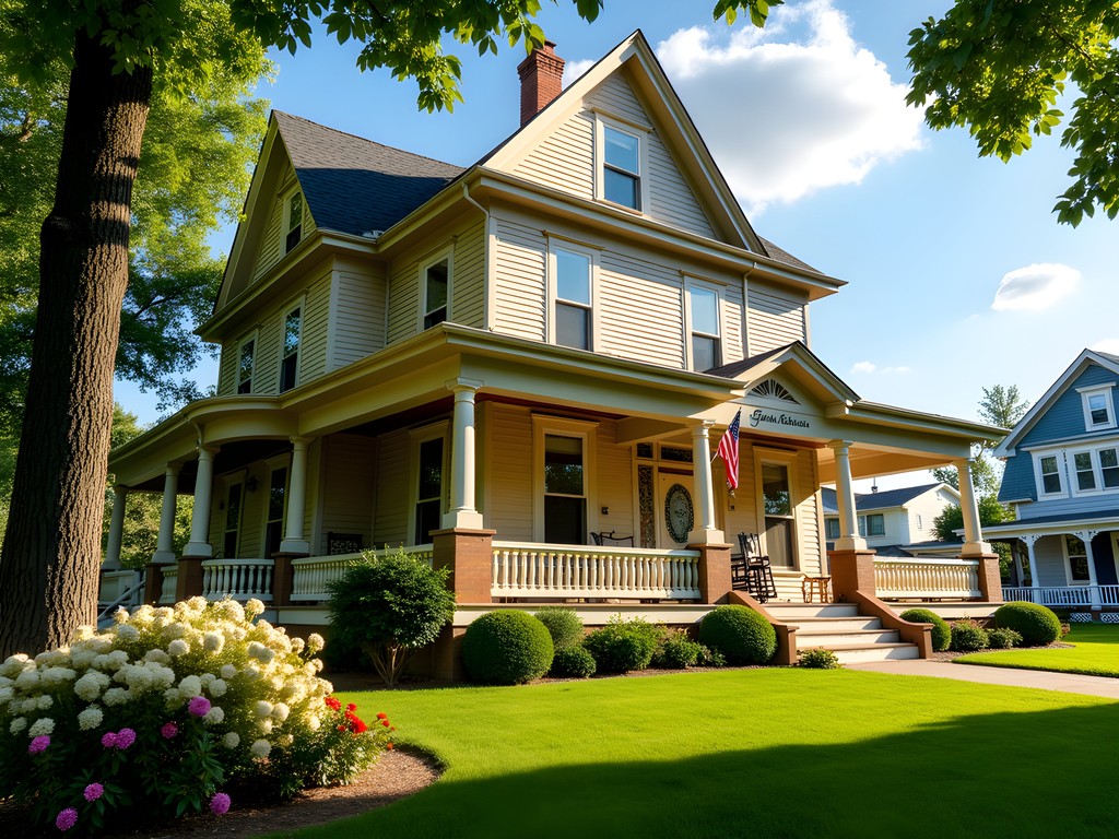 Historic bed and breakfast in Pierre with Victorian architecture and summer garden