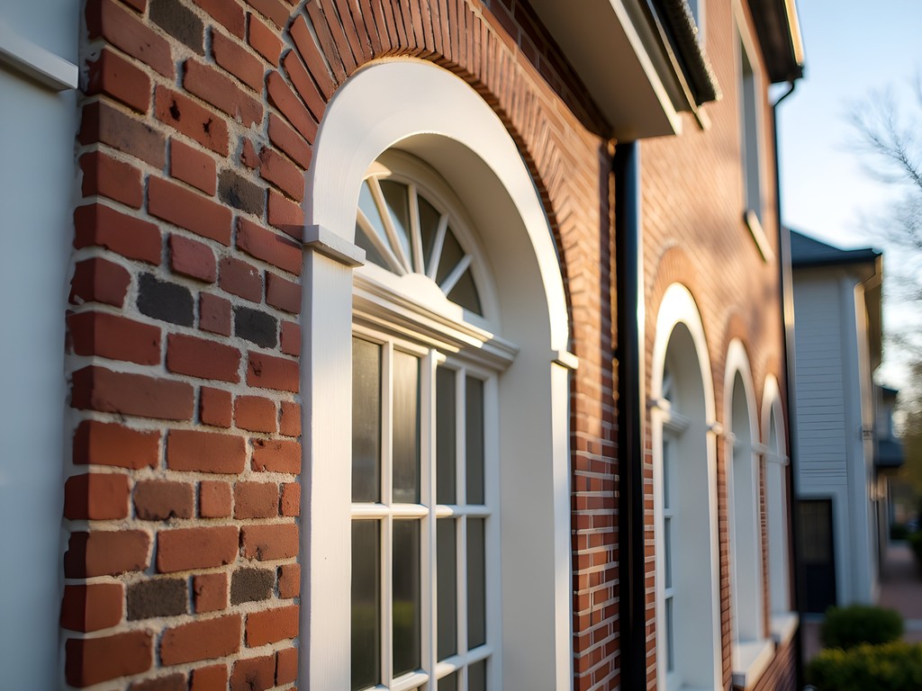 Architectural detail of historic Portsmouth Virginia building facade