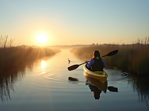 Kayaking through Back Bay National Wildlife Refuge near Sandbridge Beach