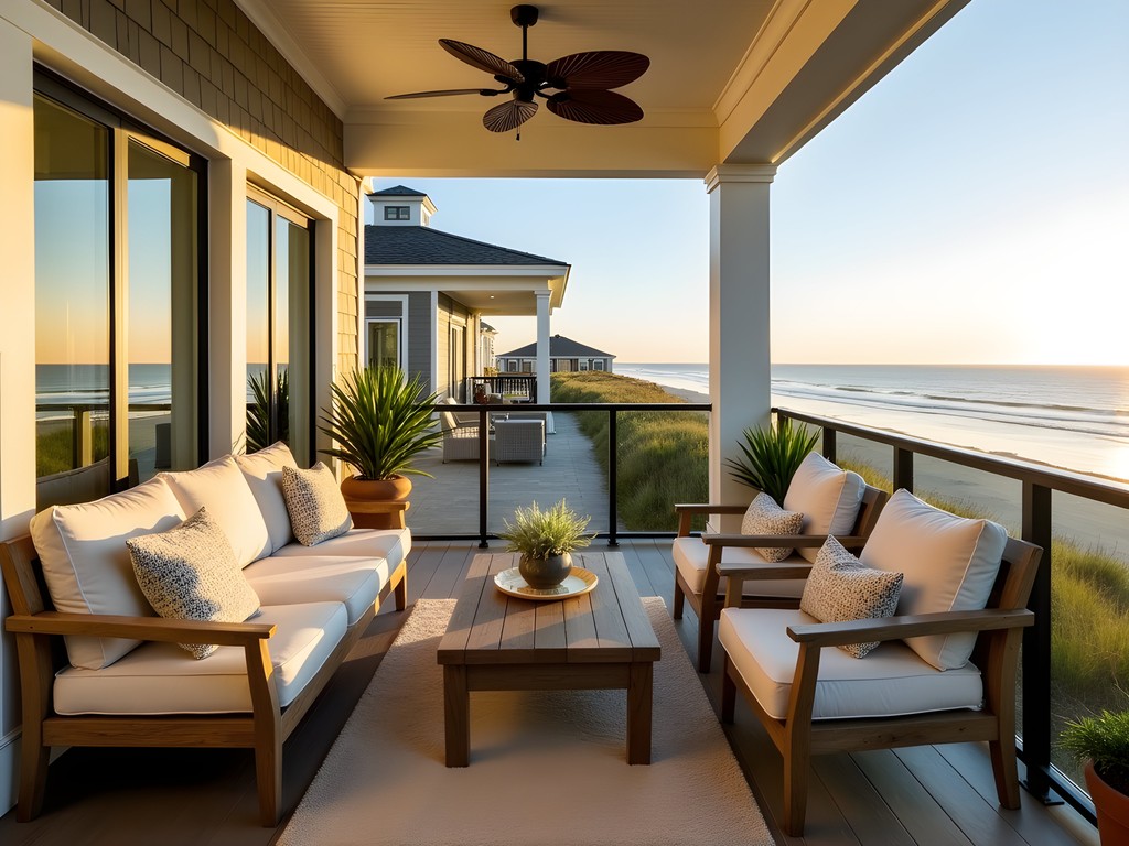 Rooftop deck of luxury Sandbridge Beach vacation rental with ocean views