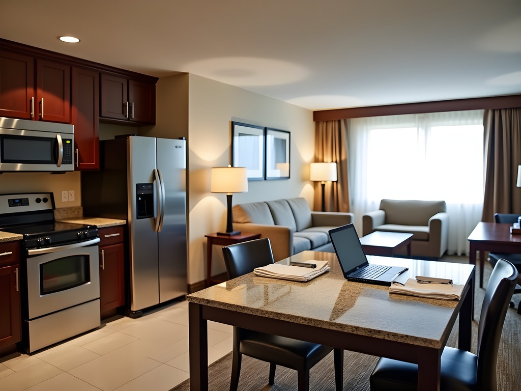 Spacious suite at Homewood Suites Wichita with full kitchen and separate work area