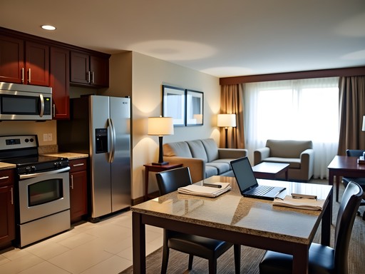 Spacious suite at Homewood Suites Wichita with full kitchen and separate work area