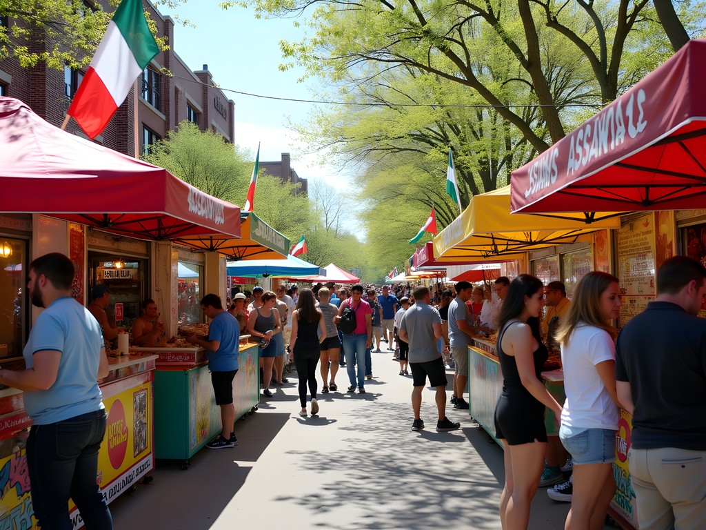 Colorful spring cultural festival in Cicero with food vendors and performers