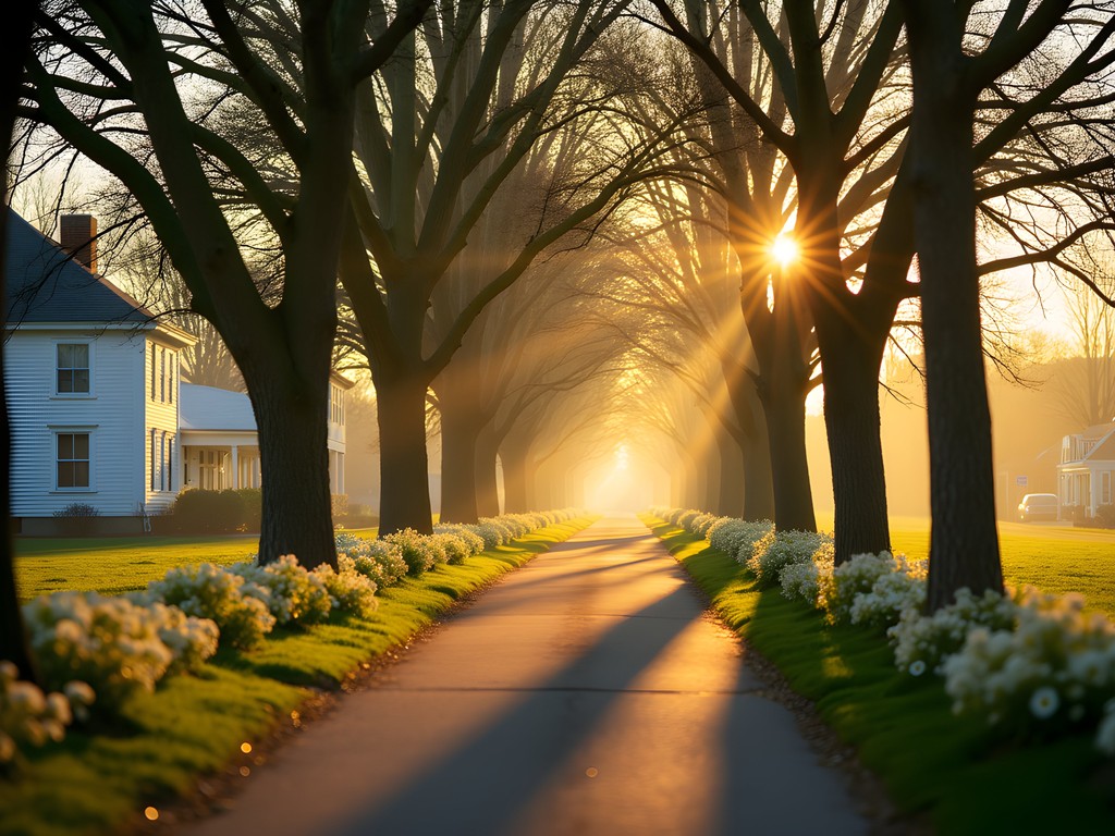Sunrise on the Truman Walking Trail in Independence, Missouri
