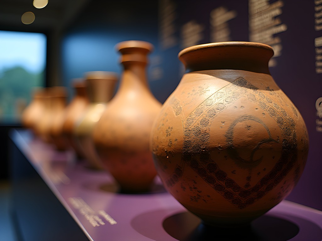 Ancient Amazonian pottery with celestial patterns and astronomical markings