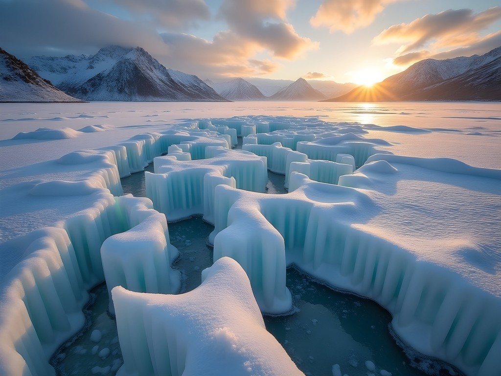 Dramatic ice hummocks formed by Sarma wind on Lake Baikal