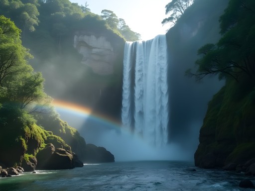 Dramatic Salto Jimenoa waterfall cascading through lush forest in Jarabacoa