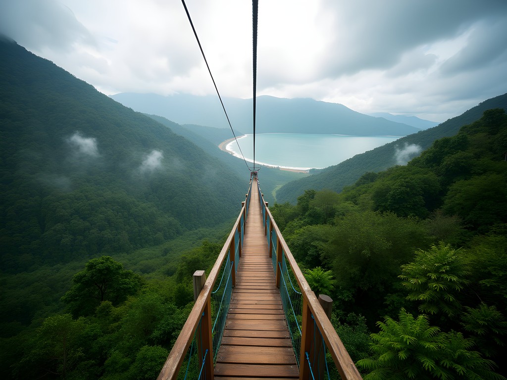 View from zipline platform in Manuel Antonio rainforest