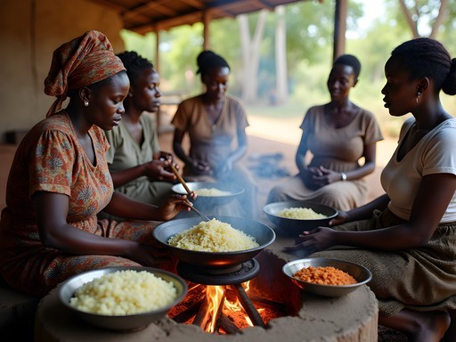Traditional cooking demonstration with the Boomu Women's Group near Murchison Falls National Park