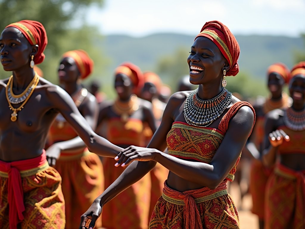 Traditional dance performance by local community members near Queen Elizabeth National Park