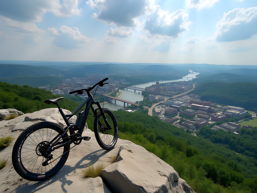 Panoramic view of Reading Pennsylvania and Schuylkill Valley from Neversink Mountain summit