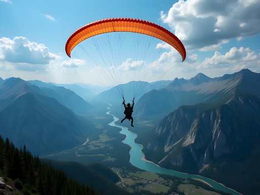 Paragliding over Wind River Range with spectacular mountain views