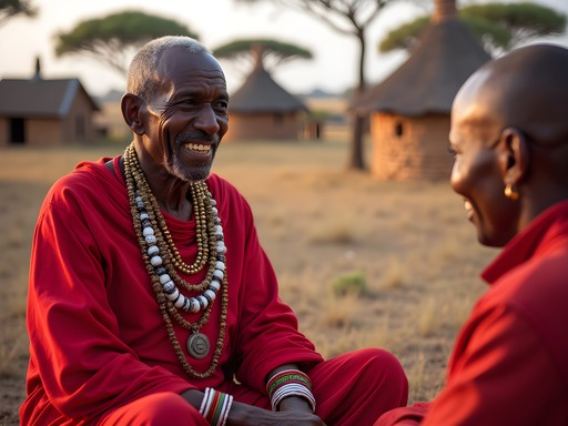 Author Naomi Sullivan engaged in conversation with Maasai elder