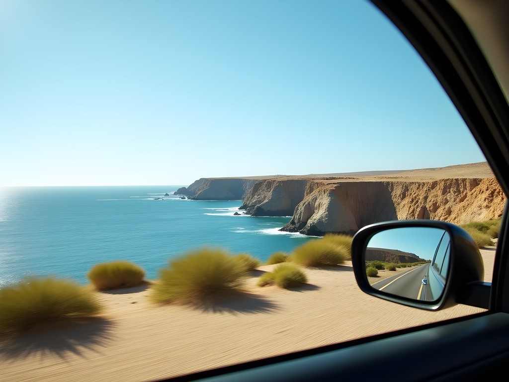 First view of Djibouti's coastal landscape from car window
