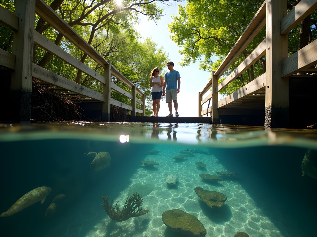 Family exploring mangrove ecosystem at Hollywood North Beach Park