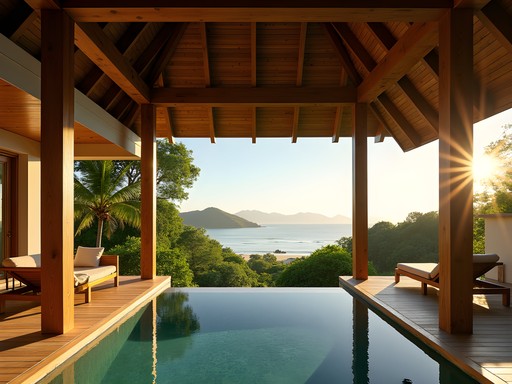 Luxury villa with ocean view on La Digue island