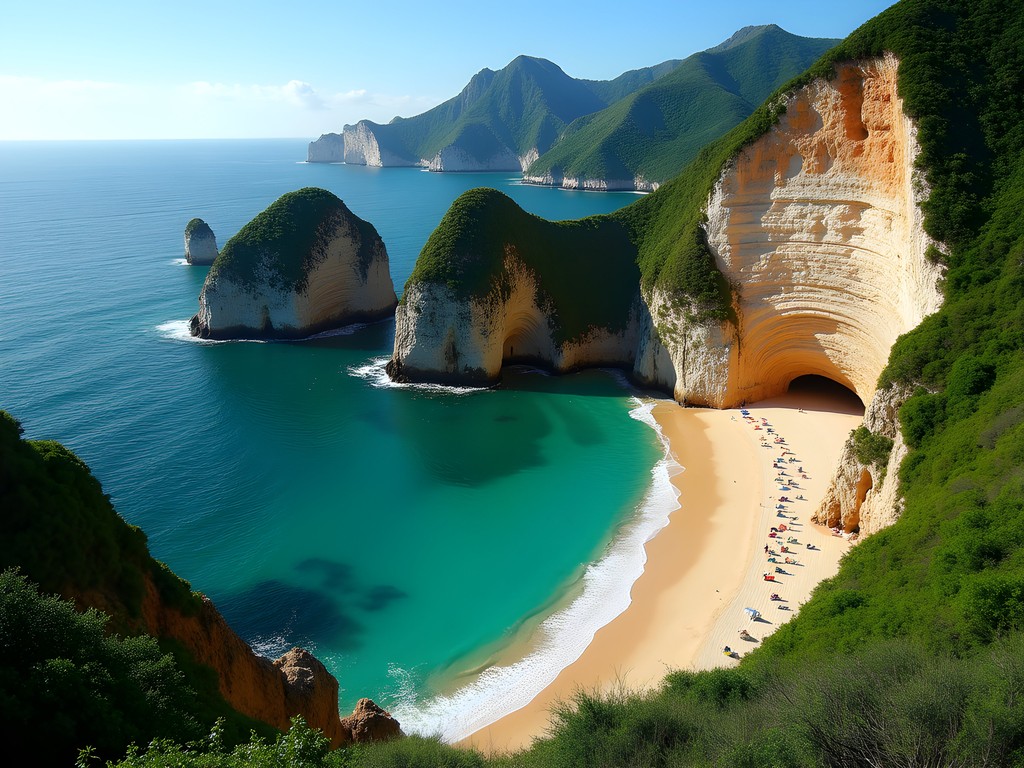 Tiny secluded Playa Colomitos beach surrounded by jungle in Puerto Vallarta