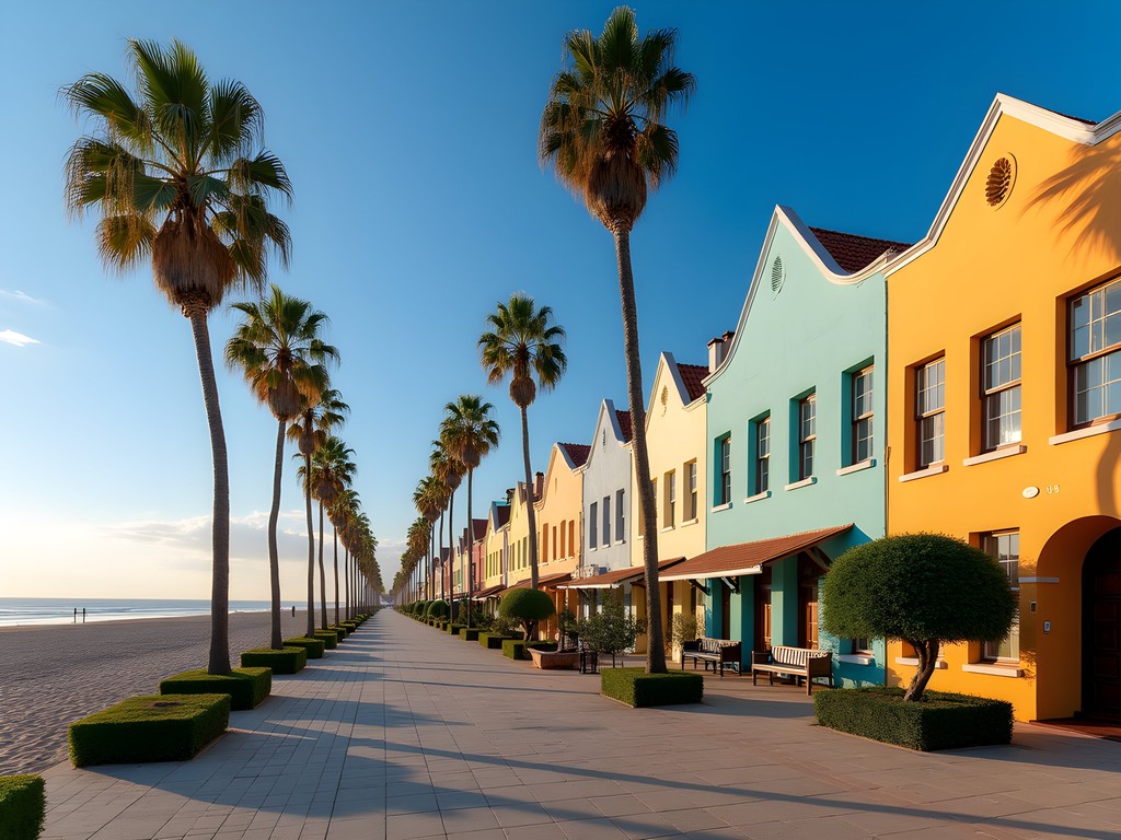 German colonial architecture along Swakopmund's beachfront promenade