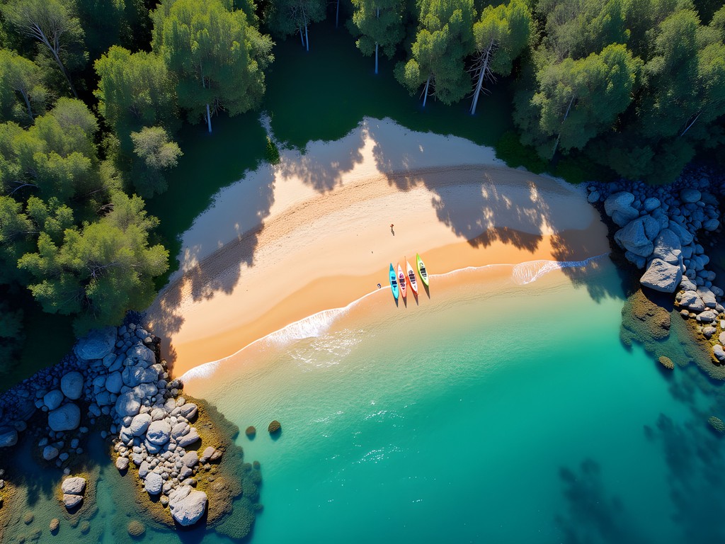 Secluded Store Beach in Sydney Harbour accessible only by boat