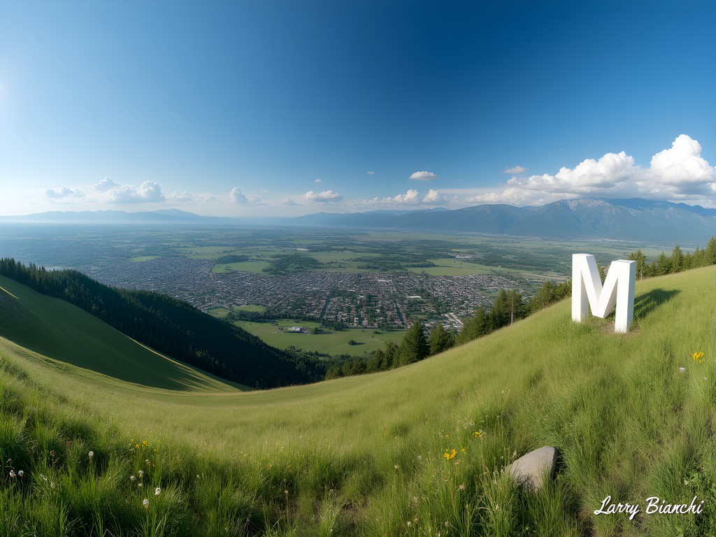 Panoramic view of Bozeman from the M Trail on College M Hill