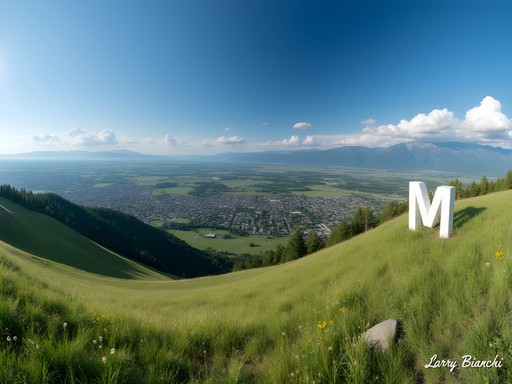Panoramic view of Bozeman from the M Trail on College M Hill