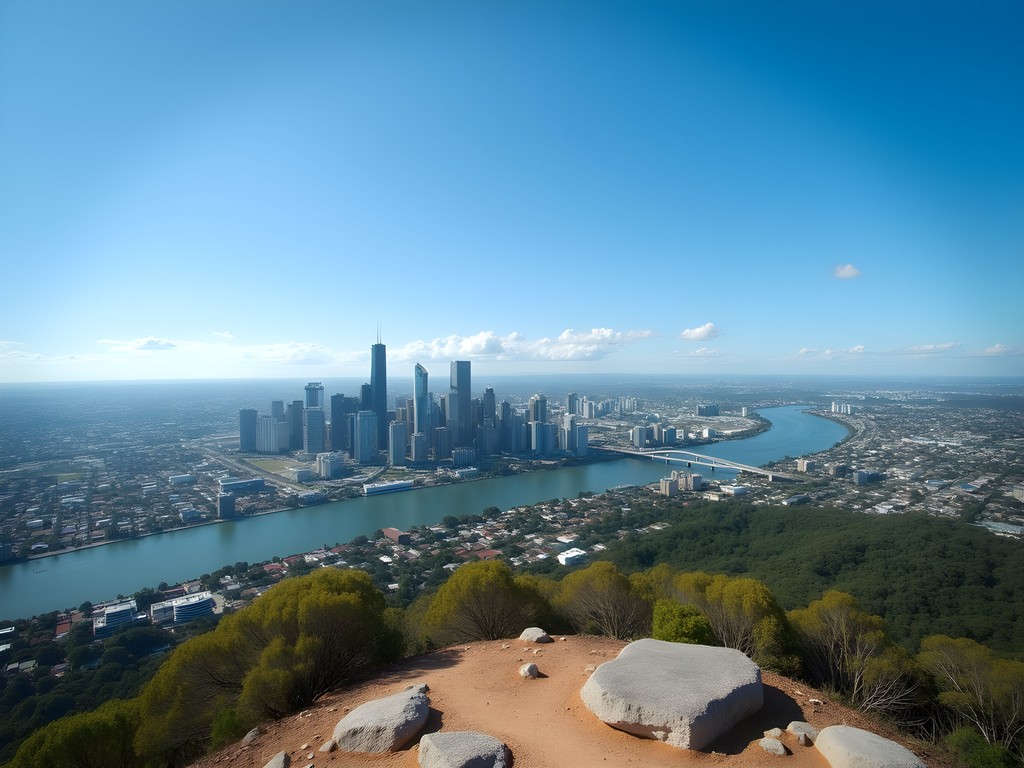Panoramic view of Brisbane city from Mount Coot-tha lookout