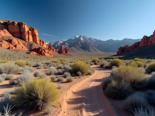 Scenic view of Painted Rock Canyon hiking trail near Fernley showing desert landscape and rock formations