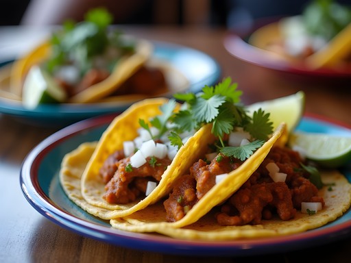 Authentic Mexican tacos from local Fernley taqueria with colorful presentation
