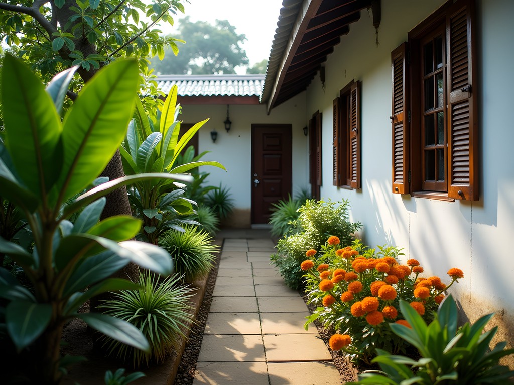 Medicinal plant garden in the courtyard of Rima Guesthouse in Georgetown, Guyana
