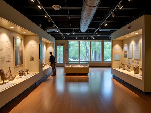 Native American artifact exhibit at Tulpehaking Nature Center in Hamilton