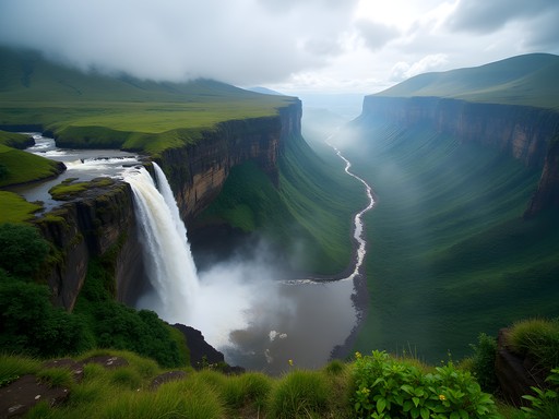 Dramatic view of Mutarazi Falls in Zimbabwe's Eastern Highlands
