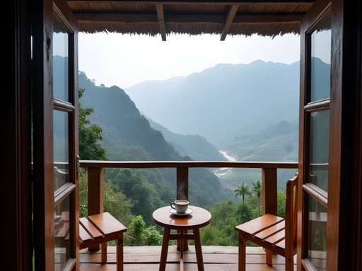 Budget homestay view in Sapa Vietnam mountains