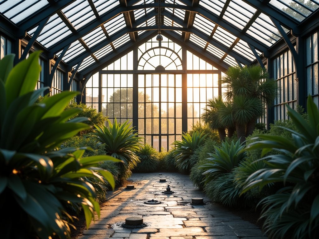Victorian glass dome of Allan Gardens Conservatory with lush tropical plants in Toronto