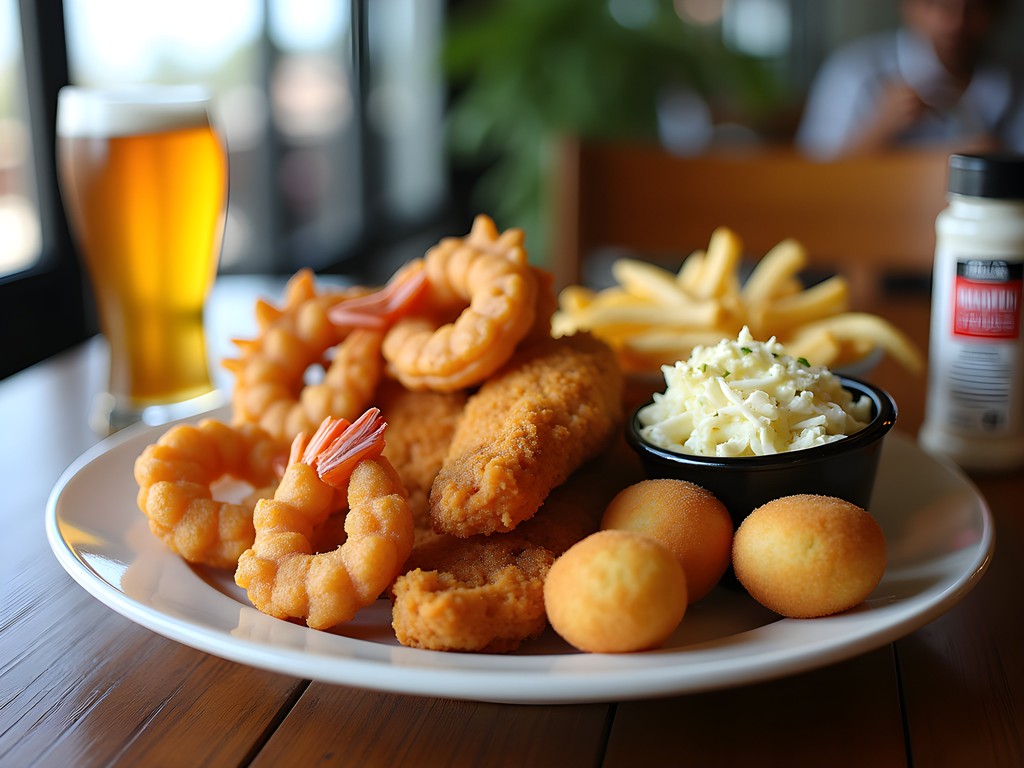 Fresh seafood platter from local Virginia Beach restaurant away from the boardwalk