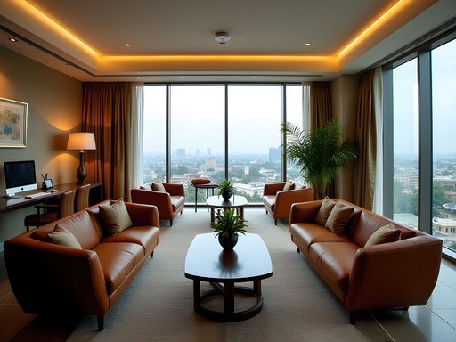 Executive lounge in luxury Addis Ababa hotel with business facilities