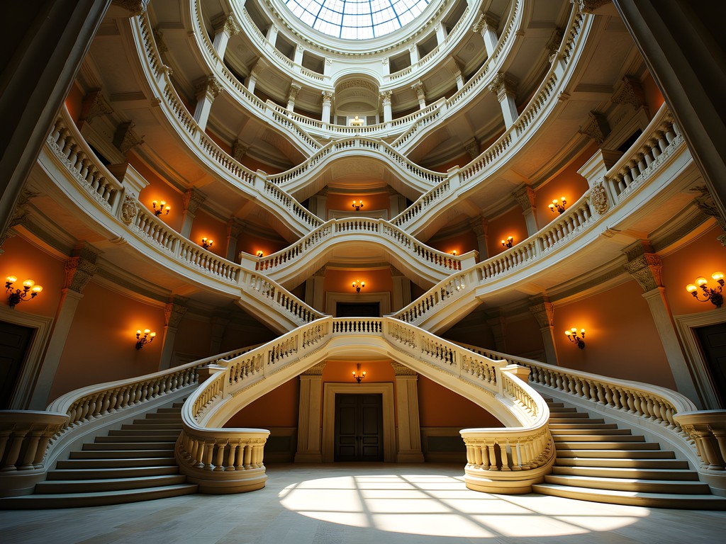 The ornate Million Dollar Staircase in New York State Capitol Building