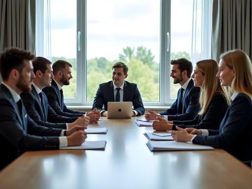 Professional business meeting in progress at Brest conference facility