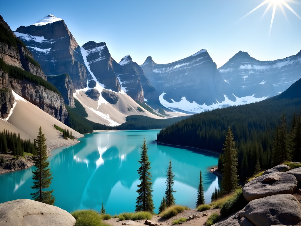 Business executive hiking in Banff National Park near Calgary