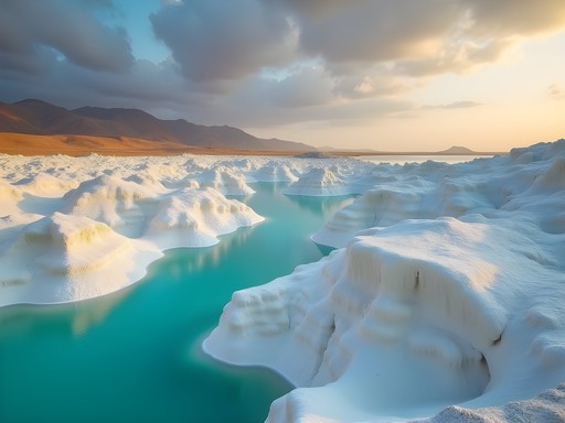 Business professional enjoying strategic downtime at Lake Assal salt formations in Djibouti