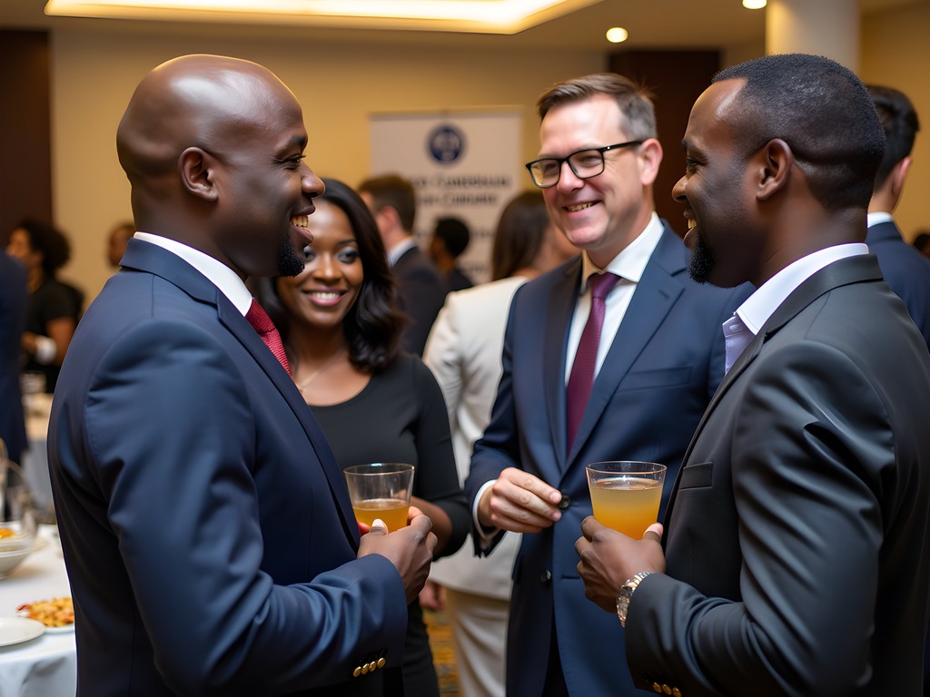 Professional networking event at the Franco-Cameroonian Chamber of Commerce in Douala